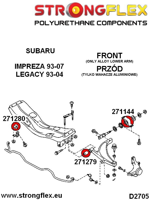 271144a-tuleja-tylna-wahacza-przedniego-sport-subaru-baja_2 271144A: Brazo de suspensión delantero, buje trasero deportivo - Imagen 1