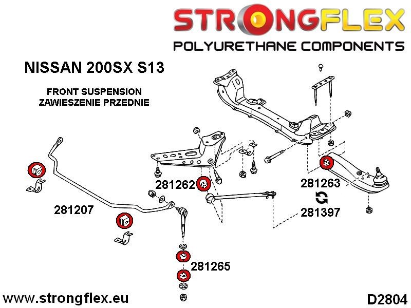 281262b-tuleja-przedniego-drazka-reakcyjnego-nissan-200sx-s13_2 281262B: Front lower radius arm to chassis bush - Imagen 1