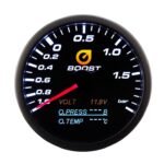 Indicador automático de 60 mm: 4 en 1 para voltaje de sobrealimentación, presión de aceite y temperatura.