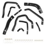 Kit de mangueras de silicona para refrigerante de radiador FMIC.EU para Toyota Land Cruiser HDJ80 - Negro