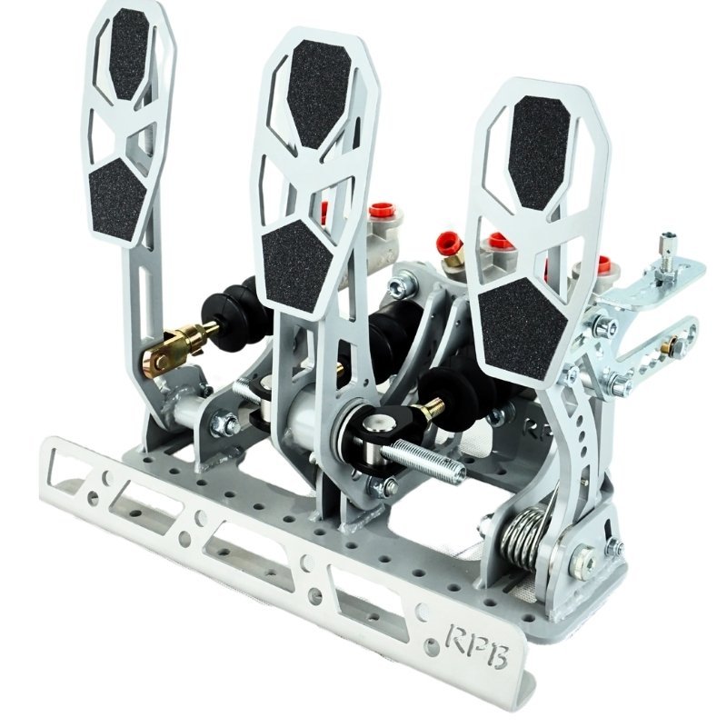 RPB0001 Kit de pedalera para coche con soporte de suelo y reposapiés RacingPedalBoxes - Gris - Imagen 1