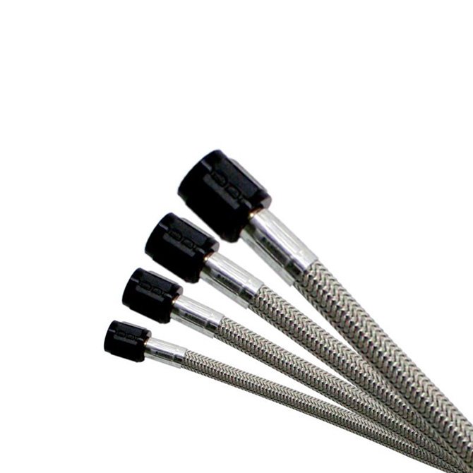USA-NX-11242 Stainless Braided 4AN-3AN SHO Hose Black - 20Ft Nitrous Express NX 11242 - Imagen 1