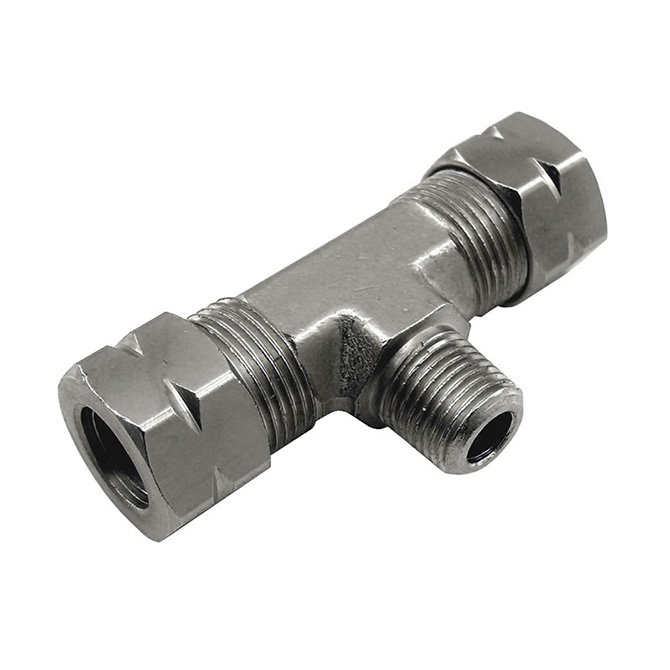 USA-NX-16096 3/8 Compression X 1/8 Male NPT Branch T Nitrous Express NX 16096 - Imagen 1