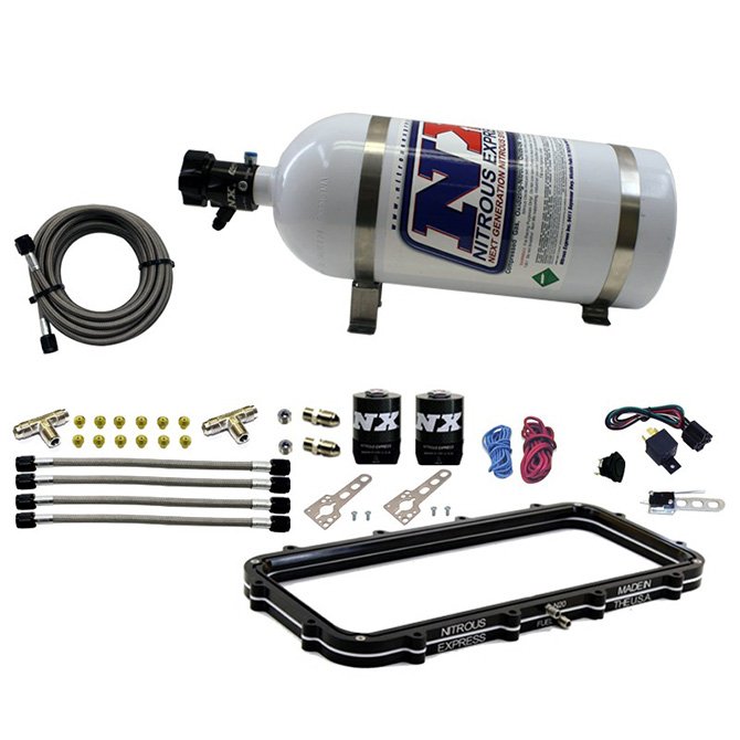 USA-NX-20940-10 Holley High Ram Plenum Plate System with 10Lb Bottle Nitrous Express NX Bottle 20940-10 - Imagen 1