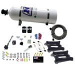 Dual 4150 Conventional Plate System Gasoline Pro-Power 100-500Hp with 15Lb Bottle Nitrous Express NX 50240-15
