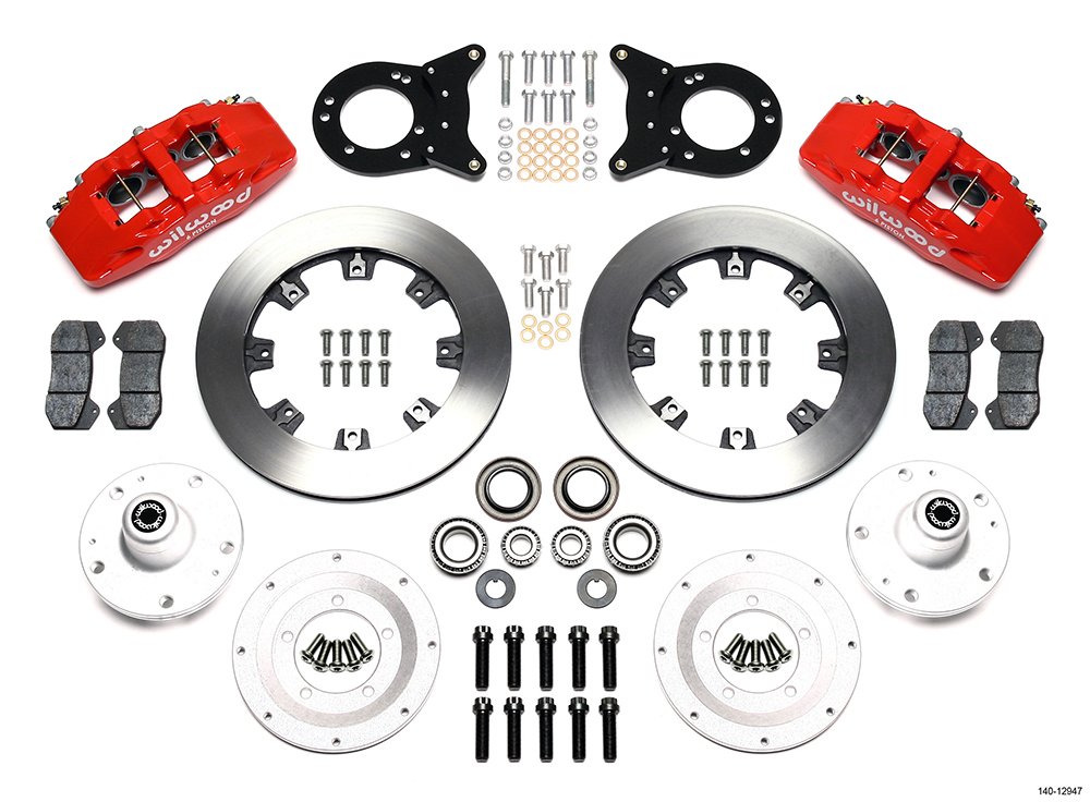 USA-WIL-140-12947-R-1 Kit de frenos delanteros Wilwood 140-12947-R Dynapro 6 forjados de gran tamaño, 12.19 pulgadas, rojo para Ford - Imagen 1
