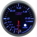Indicador de presión de sobrealimentación para automóvil azul