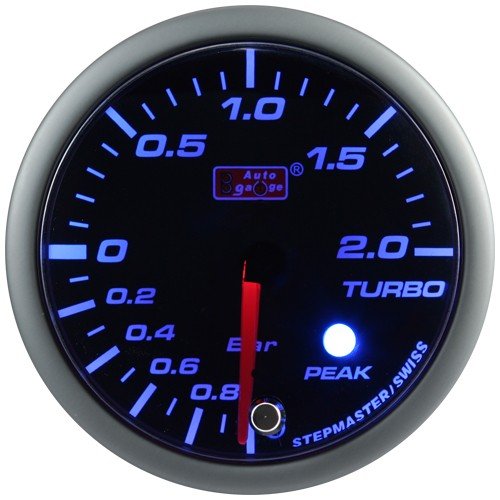 auto-gauge-wskaznik-boost-green_2 Indicador de presión de sobrealimentación del auto verde - Imagen 1