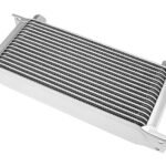 Enfriador de aceite hembra de 16 filas, rosca hembra de 1/2", color plata.
