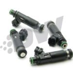DeatschWerks Kit de 4 inyectores de combustible 1300cc/min, Mitsubishi Eclipse 4G63T 95-99, Lancer EVO 8/9 4G63T 03-06 (wysoko ohmowe)
