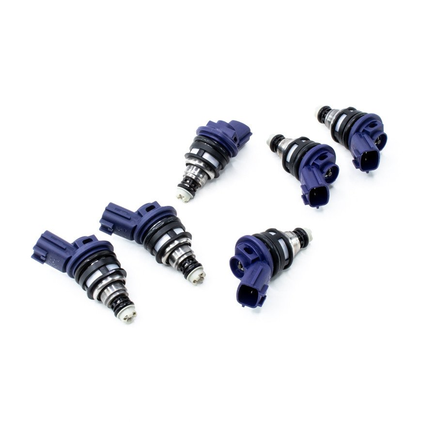 deatschwerks-zestaw-6-wtryskiwaczy-paliwa-550cc-min-side-feed-nissan-skyline-r32-r33-gts-t-2-5l-rb25det-93-98 Juego de inyectores Deatschwerks de 550 cc para Nissan 300zx 90-96 y Skyline RB25DET 93-98. - Imagen 1