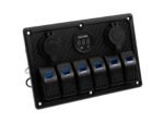 6 Gang 12V Led Light Switch Control Panel With Voltmeter - Imagen 2