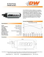 Bomba de combustible DW200 DeatschWerks 255 l/h para BMW E36 E46. Kit de instalación 9-1031.