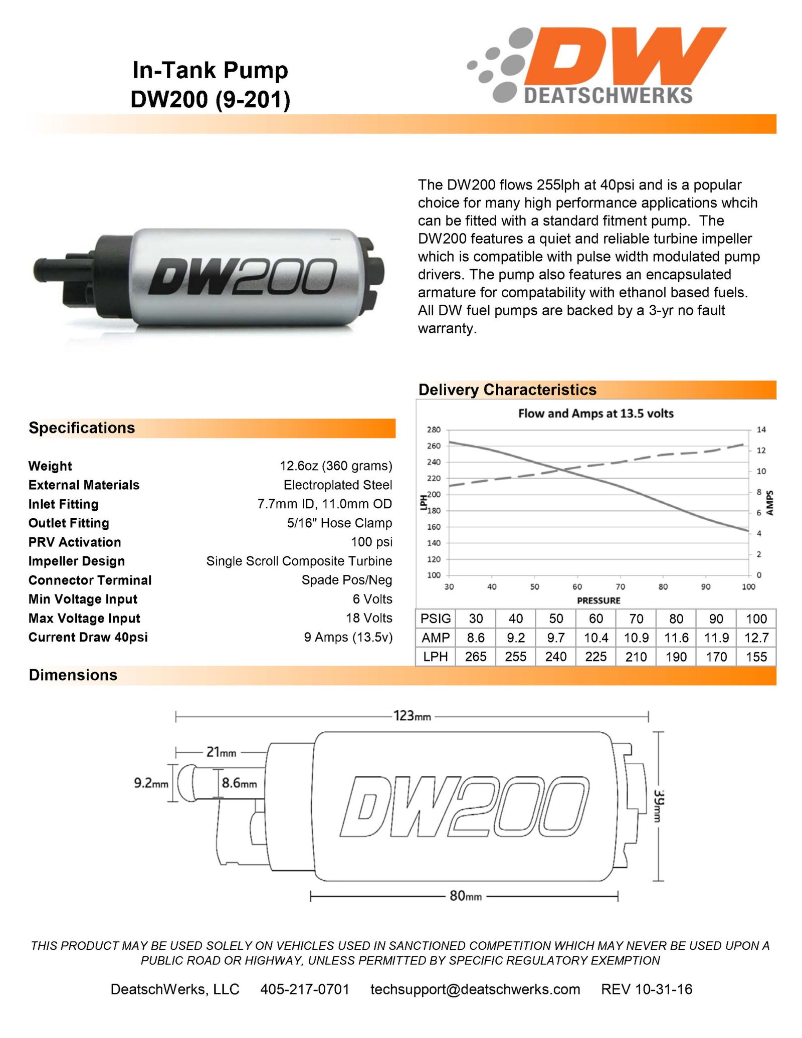 pompa-paliwa-dw200-deatschwerks-255lph-nissan-240-200sx-1989-1994-s13-ca18det-zestaw-montazowy-9-0766_3 Bomba de combustible DeatschWerks DW200 de 255 l/h para Nissan 240sx 89-94 y Q45 91-01. - Imagen 1