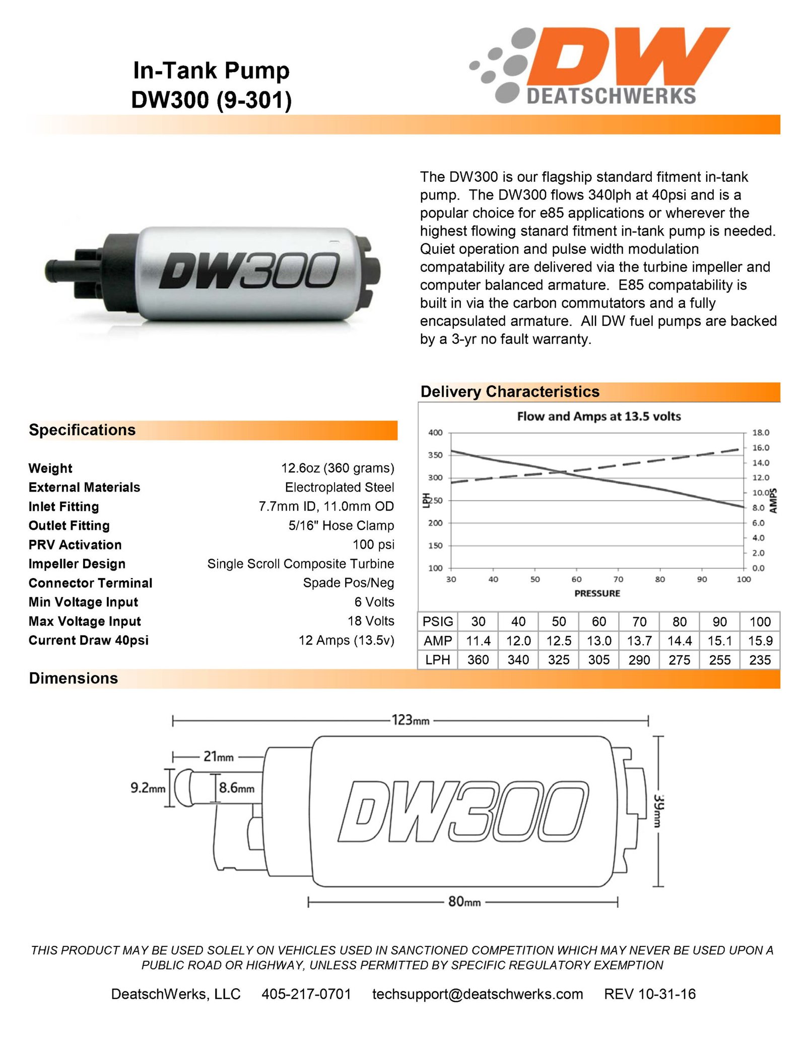pompa-paliwa-dw300-deatschwerks-9-301-1023-320lph-nissan-skyline-r32-r33-rb25det-rb26dett-300zx-90-96_2 Bomba de combustible DeatschWerks DW300 de 340 l/h para Nissan 300ZX y Nissan Skyline 2.5LT 2.6LTT (1993-1998). - Imagen 1