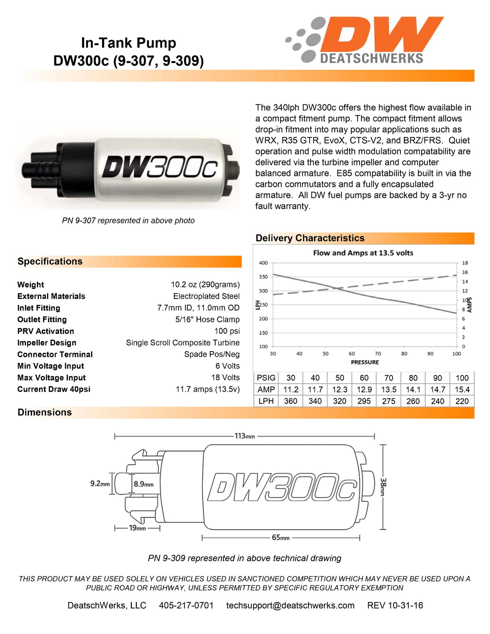 pompa-paliwa-dw300c-deatschwerks-340lph-honda-civic-16-20-honda-civic-type-r-17-20-honda-accord-18-20_2 Kit de instalación de bomba de combustible DeatschWerks DW300C para Honda Civic Type-R 2017-20 y Honda Accord 2018-20. - Imagen 1