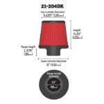 AEM dryflow air filter 21-204DK 80-89MM - Imagen 2
