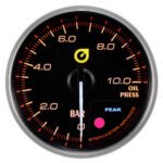 Nuevo indicador de presión de aceite Auto Gauge de 60 mm, color ámbar.