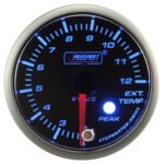 Indicador de temperatura del agua Prosport, motor paso a paso, serie Peak, 52 mm, color ámbar.