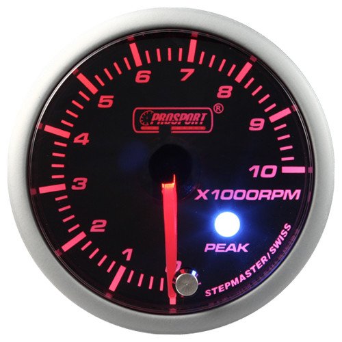 wskaznik-prosport-obrotomierz-seria-stepper-motor-peak-52mm Tacómetro Prosport con motor paso a paso, serie Peak, 52 mm, color verde. - Imagen 1