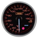 Indicador de temperatura de aceite Prosport Premium de 52 mm, color ámbar.