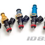 8 fuel injectors kit Injector Dynamics 850cc/min, BMW M3 E90 E92 E93 07+ / untilldge Chrysler 300C / Challenger / Magnum 6.1l SRT-8 / Ford Mustang GT500 06+ / Titan VK56DE 04+ 48mm / 14mm (grey)