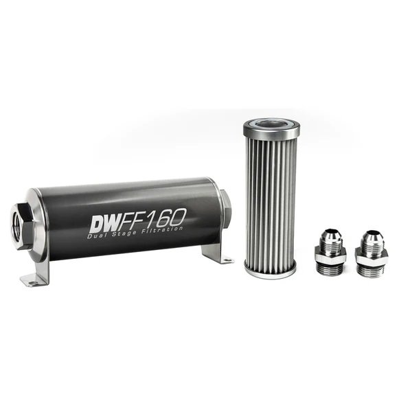8-03-160-005K-8 Kit de filtro de combustible en línea DeatschWerks -8AN 5 micras 160 mm - Imagen 1