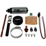 Adaptador de bomba interna DeatschWerks y bomba de combustible DW300 de 340 l/h para depósito de compensación de 2,5 L.
