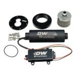 Adaptador de bomba interna DeatschWerks y bomba de combustible sin escobillas DW650iL de 650 l/h para tanque de compensación de 3,5 L.