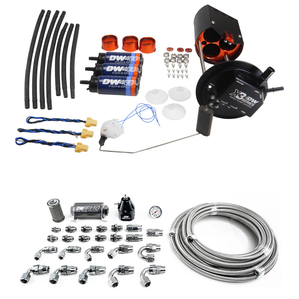 DW-9-401-604-7016 Módulo X3 con kit de tuberías DW400s PTFE 8AN de DeatschWerks para camiones GM 2005-2018 - Imagen 1