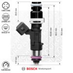 Inyector Bosch Nuke Performance 2200cc NGI2 65mm EV14L, 4 unidades, flujo calibrado. - Imagen 3