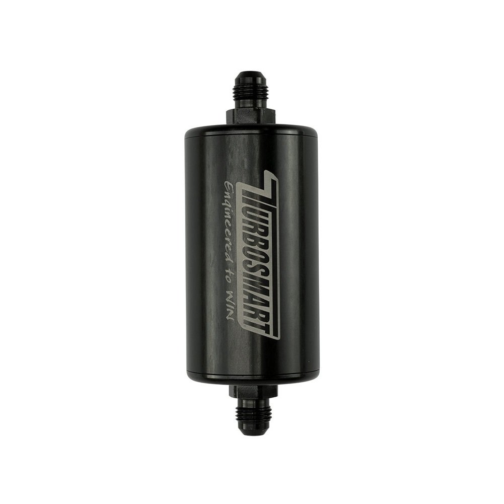 TS-0402-1133 Filtro de combustible en línea Turbosmart 6AN de 10 µm, color negro. - Imagen 1