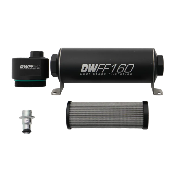 USA-DW-8-FFR-160-010K Regulador de filtro de combustible mecanizado DWFFR-X de 160 mm y 10 micras de DeatschWerks - Imagen 1